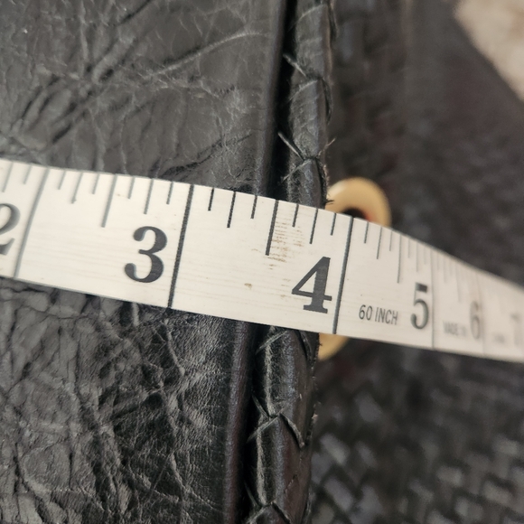 Dee Ocleppo 100% Leather Weaved Black Tote Bag Made in Italy - Picture 14 of 14